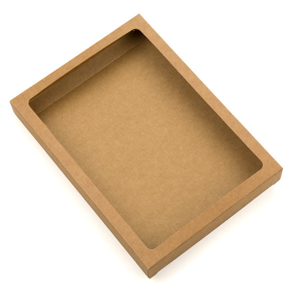 Scatoline in carta kraft 13.7x2.2x18.7cm finestra ritagliata (25 pezzi) [WKR266]