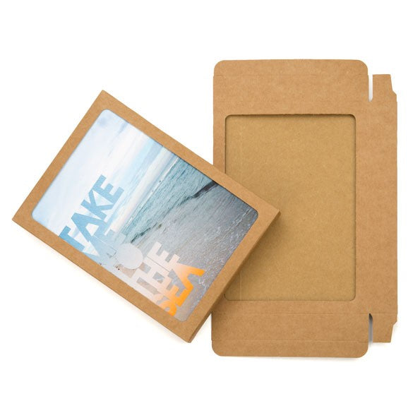 Scatoline in carta kraft 12.4x2.2x16.8cm finestra ritagliata (25 pezzi) [WKR267]