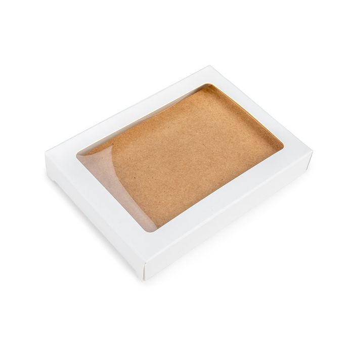 Scatola regalo bianca con finestra 10.2x2.1x13.8 cm (25 pezzi) [WKRGW313]