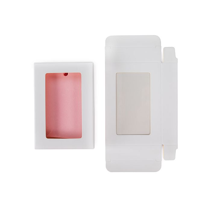 Scatola regalo bianca con finestra 7x2.1x10.3 cm (25 pezzi) [WKRGW317]