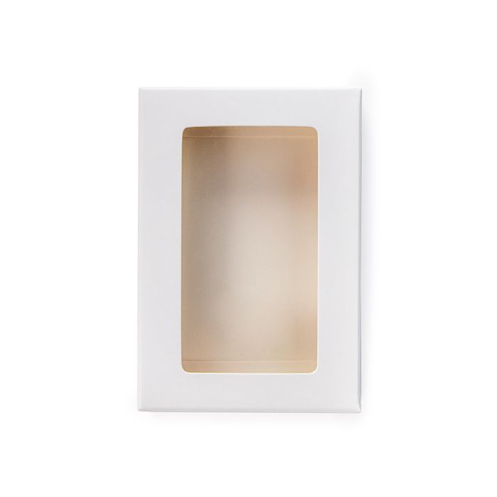 Scatola regalo bianca con finestra 7x2.1x10.3 cm (25 pezzi) [WKRGW317]