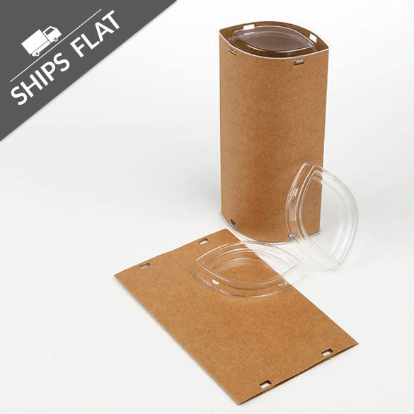 Kraft Gift Boxes oval 7.8x5.2x15.4cm (25 pieces) [KTES26]