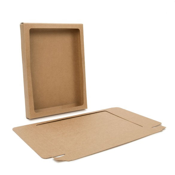 Scatoline in carta kraft 13.7x2.2x18.7cm finestra ritagliata (25 pezzi) [WKR266]