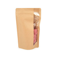 Stand Up Zipper Pouch w/ Vertical Window Kraft 17.1x8.9x28.6 cm
