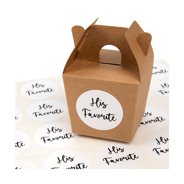 Adesivi rotondi ''His Favorite'' (bianche con nero Text) 3,8 cm (1 Sheet) [LS1HHIS]