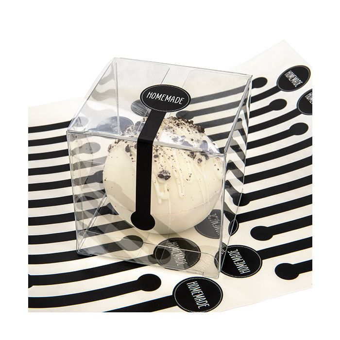 Adesivi Lollipop Shape ''Homemade'' (nero con bianche Text) 2,5x10,2 cm (1 Shet) [LSLHOME]