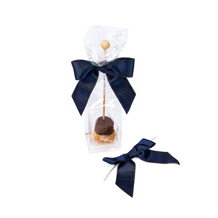 Fiocco pre-annodato Metallico Blu notte 8,9 cm (25 pezzi) [MBOWM]