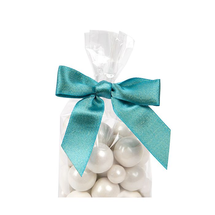 Fiocco pre-annodato Metallico verde acqua 8,9 cm (25 pezzi) [MBOWTL]