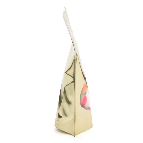 Buste doypack color oro con finestra ovale 10x6x15cm | 57 grammi (100 pezzi) [ZBGMO2SG]