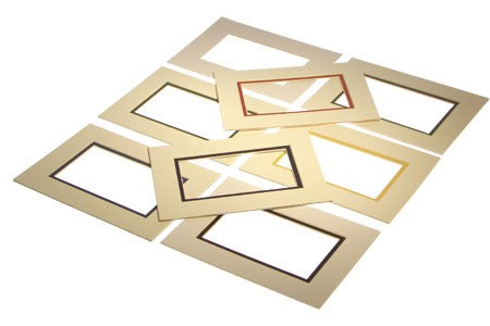 Passe-partout doppio spessore color avorio/nero 12.7x17.8cm con finestra 9.2x14.3cm (10 pezzi) [MD20129]