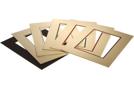 Passe-partout doppio spessore color avorio/azzurro 20.3x25.4cm con finestra 11.8x16.8cm (10 pezzi) [MD20020]