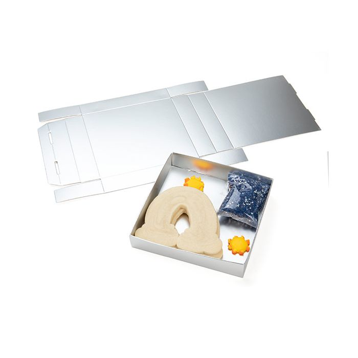 Piccole scatole in kraft con fondo color argento 13x2.5x13.3cm (25 pezzi) [MS357]