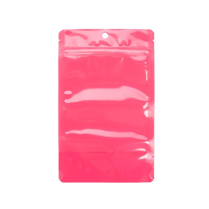 Buste doypack Neon rosa 13x7.9x20.6 cm con foro (100 pz) [ZBGN3PK]
