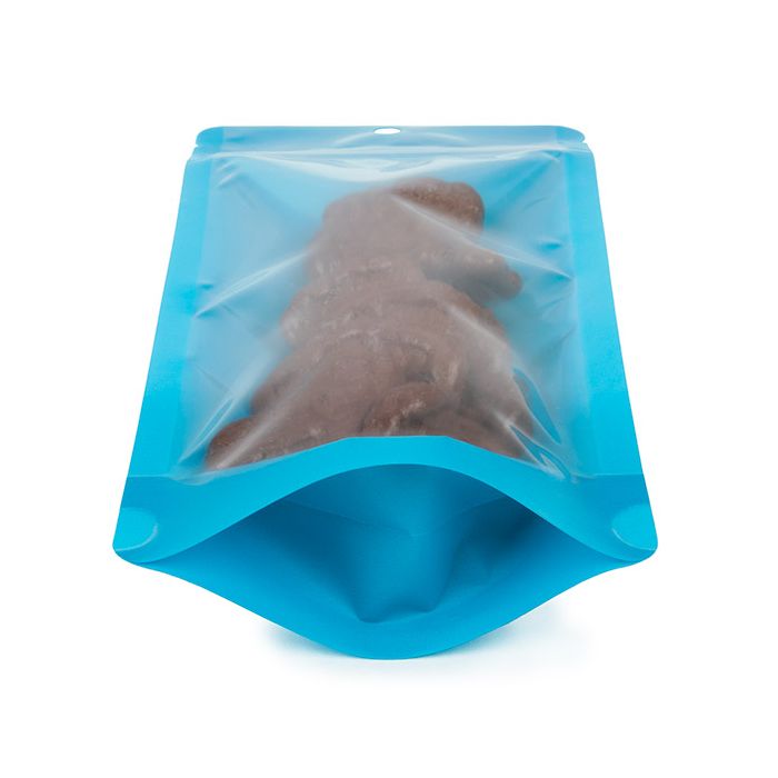 Buste doypack blu neon 10.8x6x23.8 cm con foro (100 pz) [ZBGN1NBL]