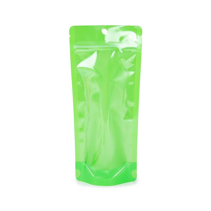 Buste doypack Neon Verde 10.8x6x23.8 cm con foro (100 pz) [ZBGN1NGR]