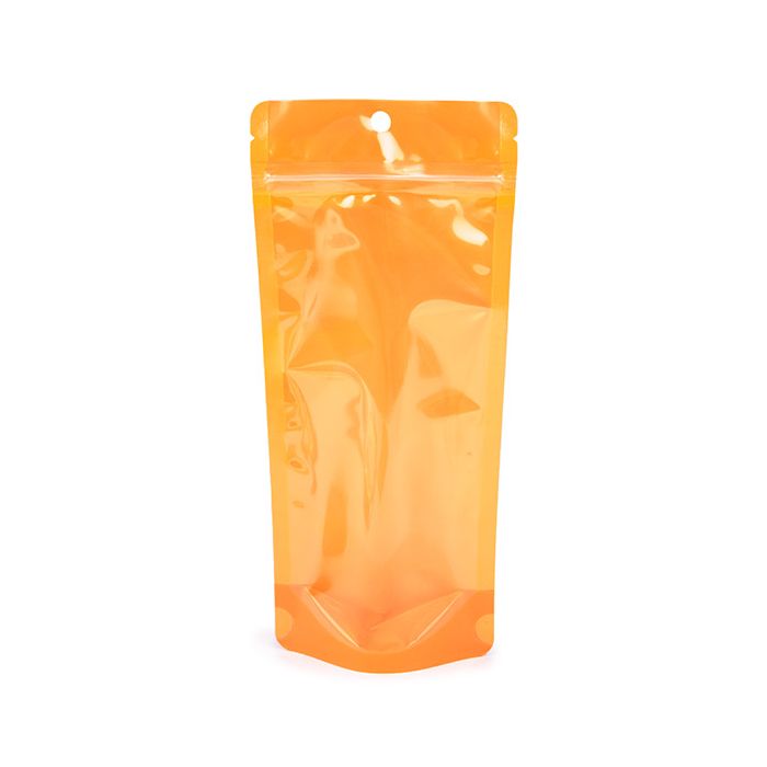 Buste doypack Neon Arancione 10.8x6x23.8 cm con foro (100 pz) [ZBGN1NOR]