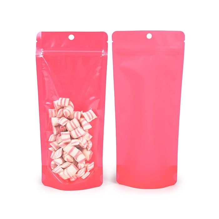 Buste doypack Neon rosa 10.8x6x23.8 cm con foro (100 pz) [ZBGN1NPK]