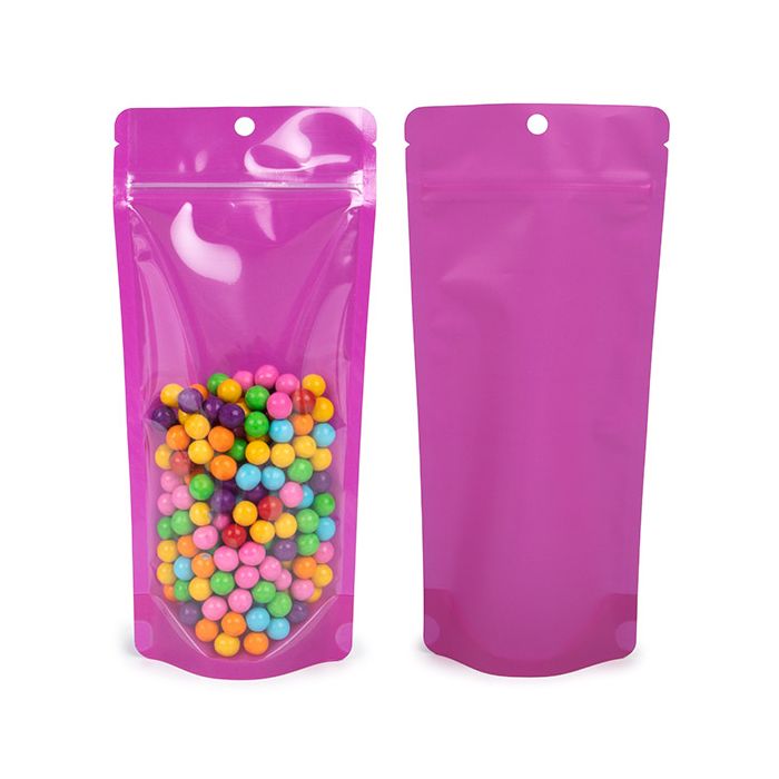 Buste doypack Neon Purple 10.8x6x23.8 cm con foro (100 pz) [ZBGN1NPR]