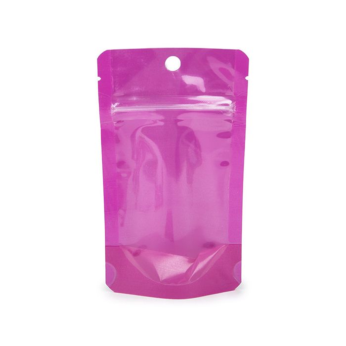 Buste doypack Neon Purple 7.9x5.1x13 cm con foro (100 pz) [ZBGN1PR]