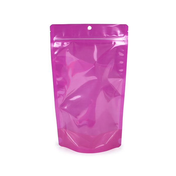 Buste doypack Neon Purple 17.1x8.9x28.6 cm con foro (100 pz) [ZBGN4PR]