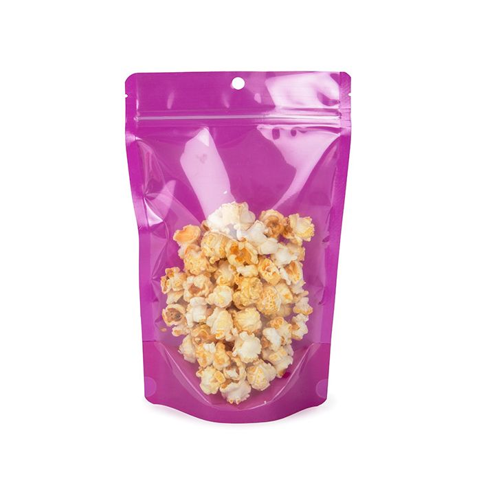 Buste doypack Neon Purple 14.9x8.9x23.2 cm con foro (100 pz) [ZBGN7PR]