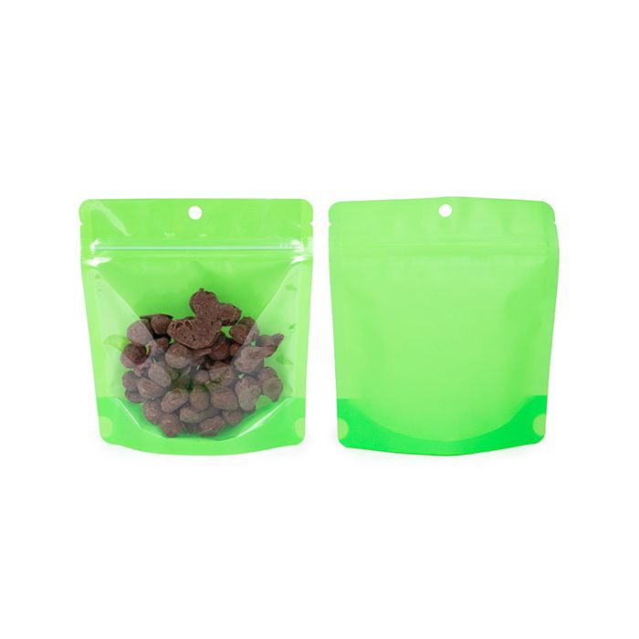 Buste doypack Neon Verde 15.9x6.4x14.6 cm con foro (100 pz) [ZBGNSHZGR]