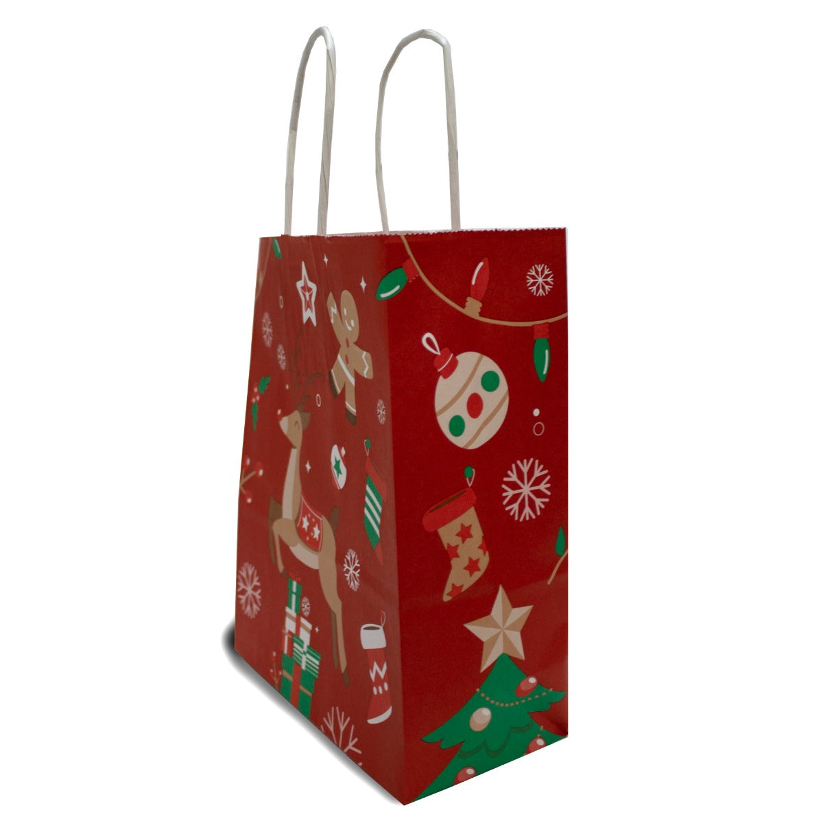 Shopper di carta Natale 18+8x22cm Kraft 90 grams (50 pezzi) [PAM1822RXmas]