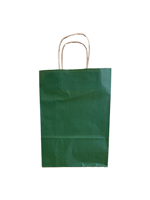 Shopper di carta colore verde scuro 22+10x31cm Kraft 90 grammi (50 pezzi) [PAM2231DKGR]