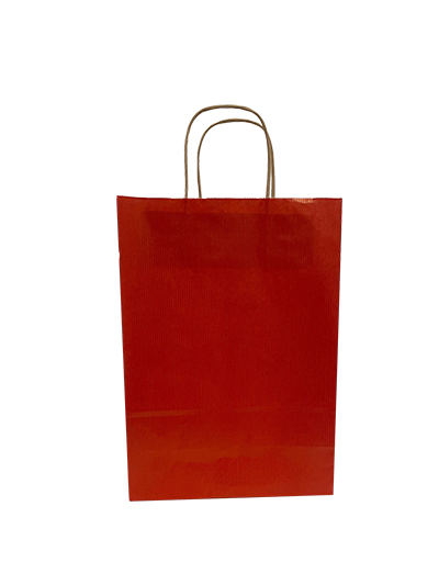 Shopper di carta colore rosso scuro 22+10x31cm Kraft 90 grammi (50 pezzi) [PAM2231DKR]