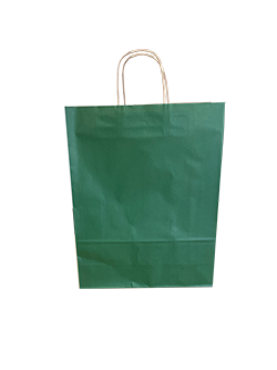 Shopper di carta colore verde scuro 32+12x41cm Kraft 100 grammi (50 pezzi) [PAM3241DKGR]