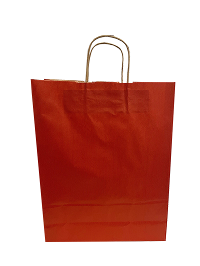 Shopper di carta colore rosso scuro 32+12x41cm Kraft 100 grammi (50 pezzi) [PAM3241DKR]