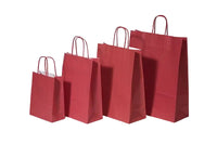Paper Carrier Bags Red 26+12x35cm Kraft 90 grams