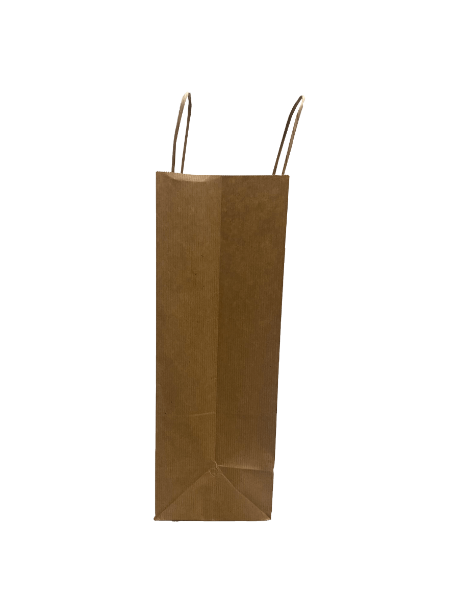 Shopper di carta marrone 26x12x35cm Kraft 90 grammi con manici cordino (50 pezzi) [PAMB2635]