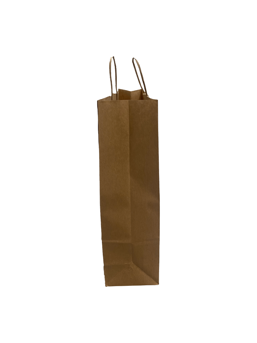 Shopper di carta marrone 32x12x41cm Kraft 100 grammi con manici cordino (50 pezzi) [PAMB3241]