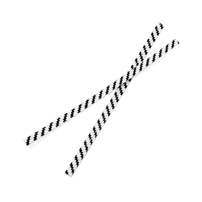 Tin Ties 10.2x0.4cm Paper White/Black striped (1.000 pieces)