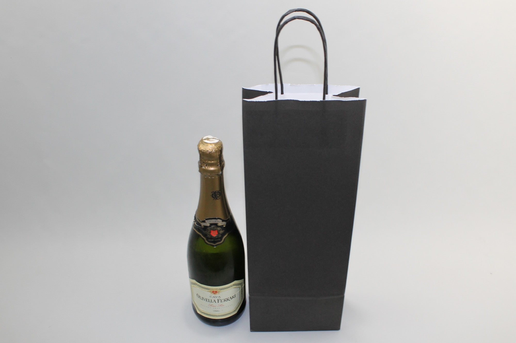 Carrier Bags for Bottles Black 14x8x39cm Kraft 110 g/m