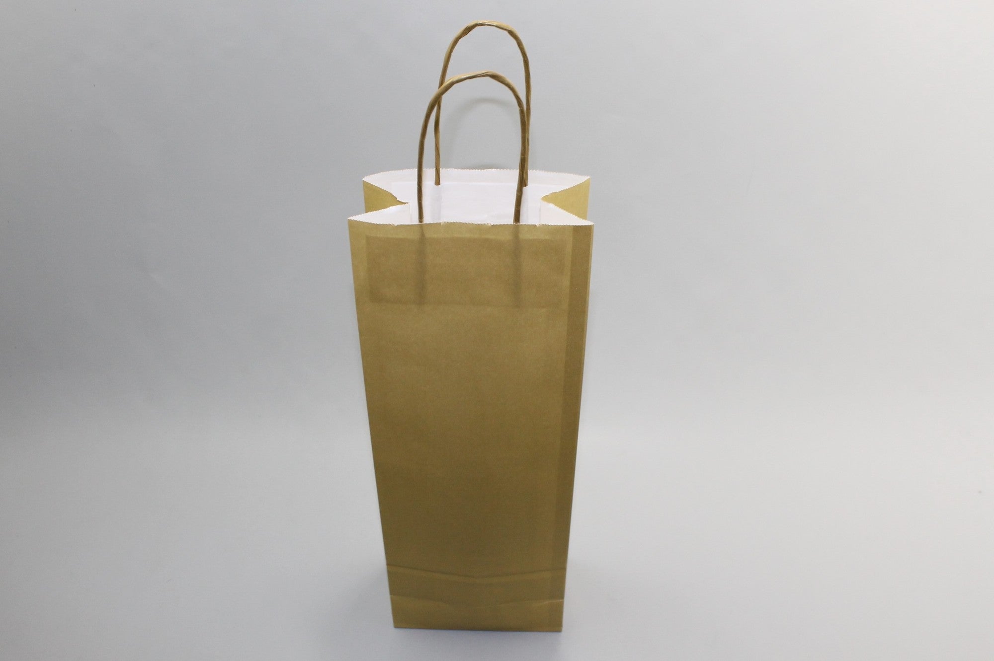 Shopper per bottiglie color oro 14x8x39cm Kraft 110 g/m² (50 pezzi) [PAWF1439GO]