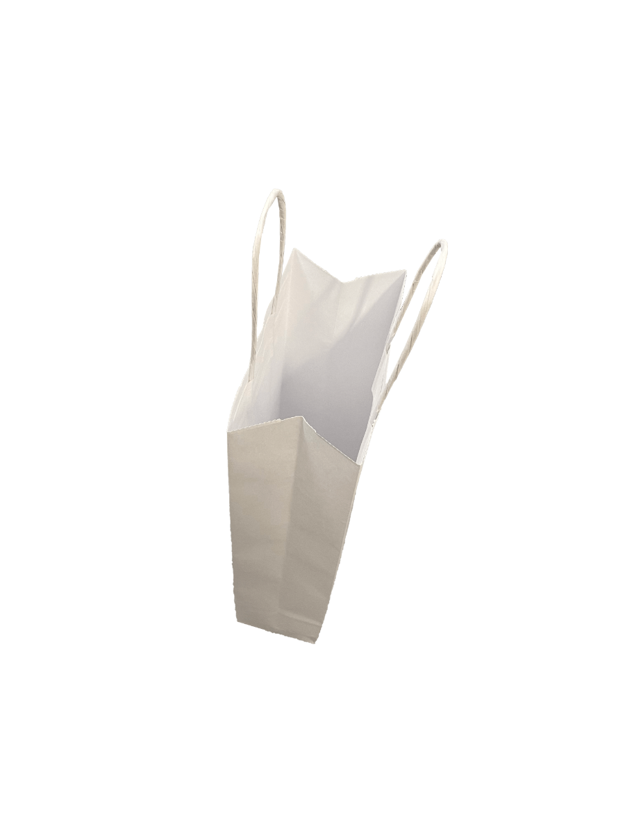 Shopper per bottiglie colore bianco 14x8x39cm Kraft 110 g/m² (50 pezzi) [PAWF1439W]