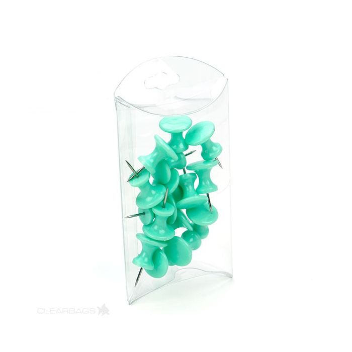 Piccole scatole berlingot trasparenti 6.4x2.2x10.2cm (con foro opzionale) (25 pezzi) [PB100]