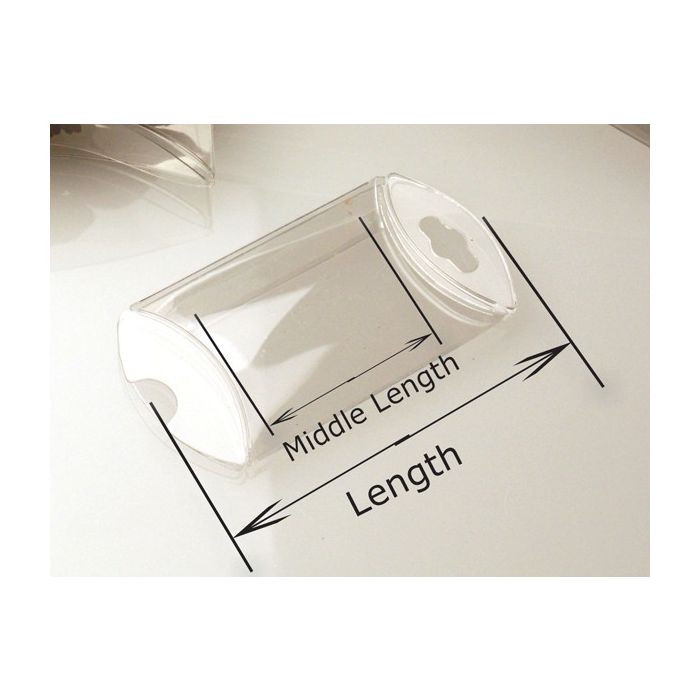 Piccole scatole berlingot trasparenti verticali 6.4x4.4x2.2x10.2cm (25 pezzi) [SPB224]