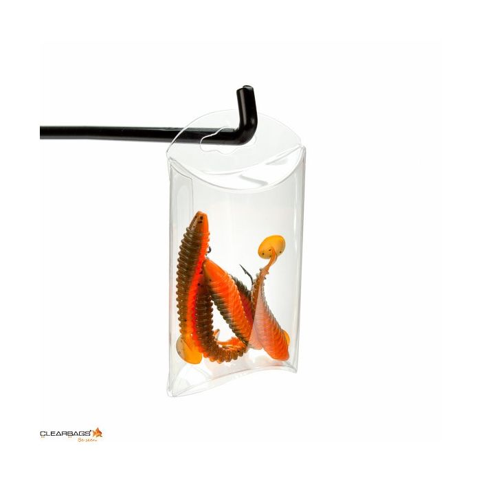 Piccole scatole berlingot trasparenti 5.1x1.9x7.6cm (con foro opzionale) (25 pezzi) [PB75]