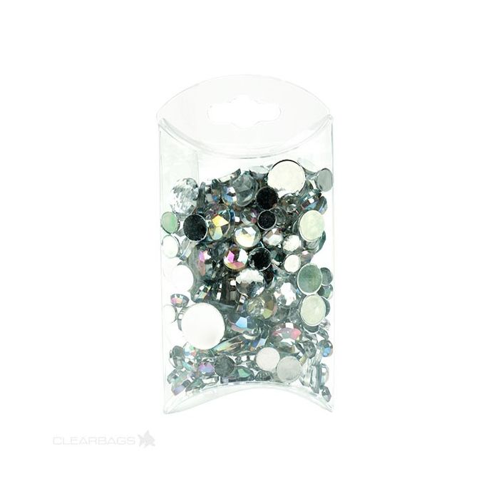 Piccole scatole berlingot trasparenti 5.1x1.9x7.6cm (con foro opzionale) (25 pezzi) [PB75]