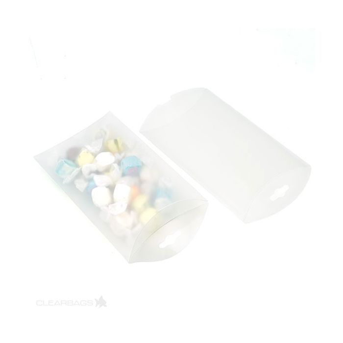 Piccole scatole berlingot trasparenti Frost 12.7x3.8x19.1cm (con foro opzionale) (25 pezzi) [PBF108]