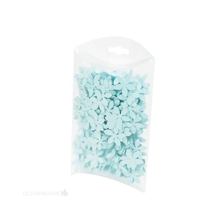 Piccole scatole berlingot trasparenti Frost 12.7x3.8x19.1cm (con foro opzionale) (25 pezzi) [PBF108]