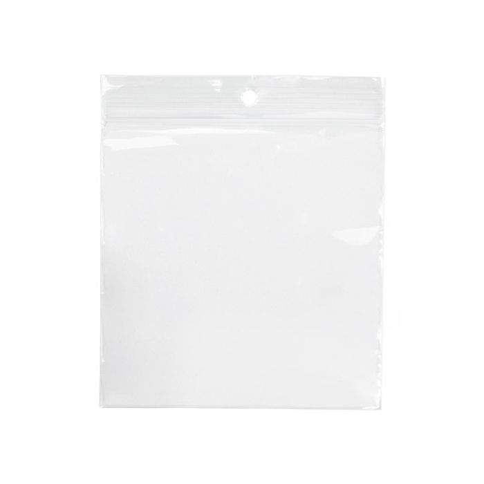 Sacchetto trasparente con chiusura a pressione e foro 10.2x10.2 cm (100 pz) [CEZR44]
