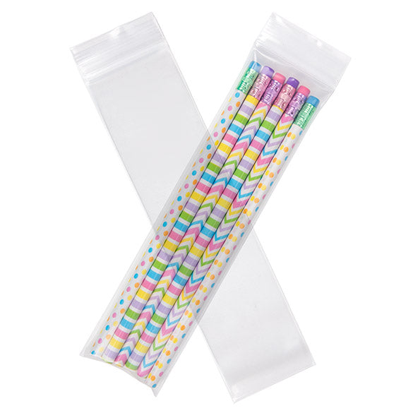 Sacchetto trasparente con chiusura a pressione 5x20.5cm PE 100 micron (100 pezzi) [4PE28]