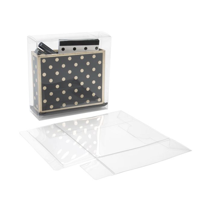 Scatole trasparenti 14.3x5.1x14.3cm adatte al contatto alimentare con fondo pop up (25 pezzi) [PLB197]