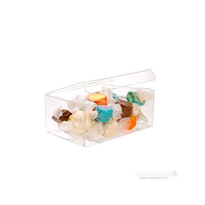 Scatole trasparenti 12.7x7.6x5.1cm adatte al contatto alimentare con fondo pop up (25 pezzi) [PLB199]