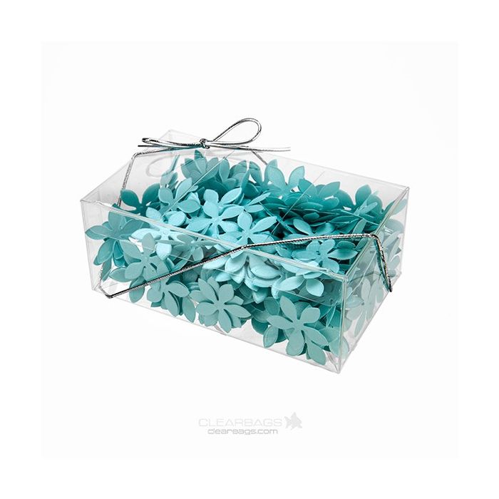 Scatole trasparenti 12.7x7.6x5.1cm adatte al contatto alimentare con fondo pop up (25 pezzi) [PLB199]