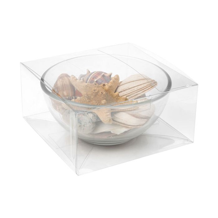 Scatole trasparenti 15.6x15.6x7.6cm adatte al contatto alimentare con fondo pop up (25 pezzi) [PLB204]